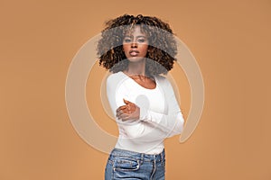 Fashionable african woman with afro hair