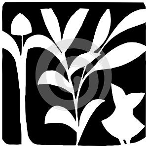 Fashionable black and white illustration. Pattern to print for wall decorations.