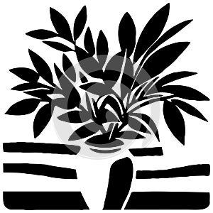 Fashionable black and white illustration. Pattern to print for wall decorations.