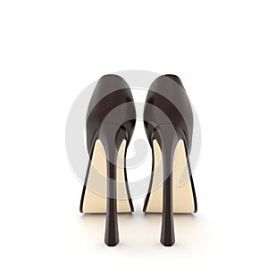 Fashionable black women`s shoes, high-heeled - hairpin,