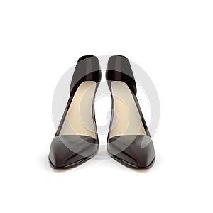 Fashionable black women`s shoes, high-heeled - hairpin,