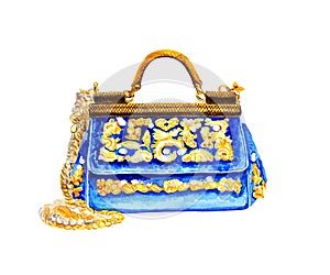 De moda azul mujer bolsa piedras a Golgi 