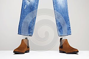 Fashionable Boots and jeans set whithout model