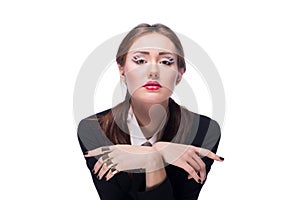 Fashionable business woman with evening make-up