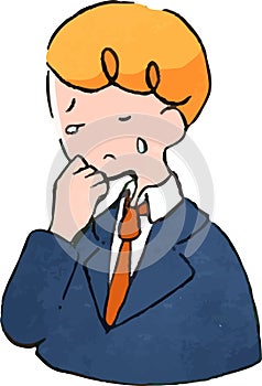 Fashionable cute hand-drawn style businessman illustration set