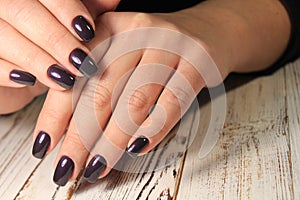 Fashionable design of manicure on beautiful
