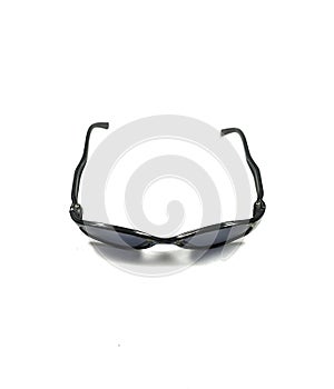 Fashionable eyeglasses or sunglasses isolated on plain white background