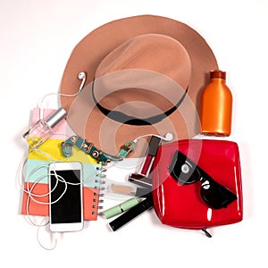 Fashionable female accessories for modern woman.