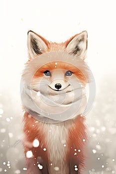 The Fashionable Fox: A Snowy Trendsetter with a Cocky Smirk and