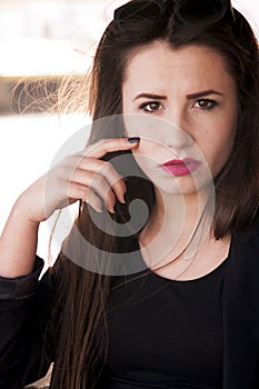 Fashionable girl with sunglasses