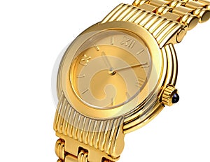 Fashionable golden watch