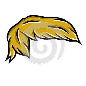 Fashionable hairstyle with blonde hair. Men haircut like Trump photo