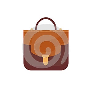 Fashionable handbag for woman vector illustration design template elements, brown bag on white background