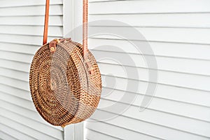 Fashionable handmade natural organic rattan bag