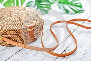 Fashionable handmade natural organic rattan bag