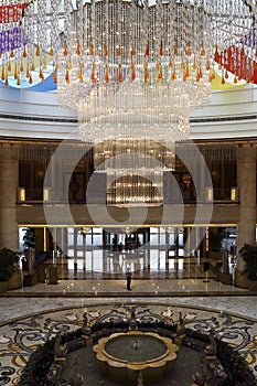 Fashionable hotel lobby photo