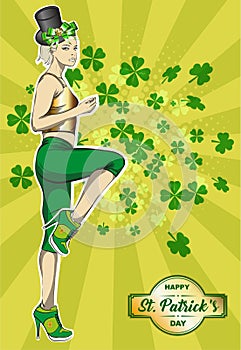 Fashionable illustration on St. Patrick`s Day.