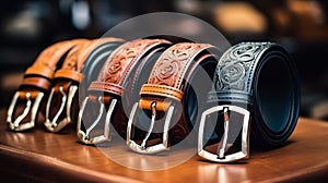 Fashionable lineup of belts