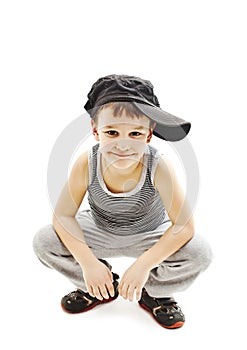 Fashionable little boy.Hip-Hop Style