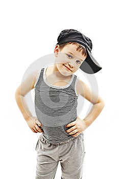 Fashionable little boy.Hip-Hop Style