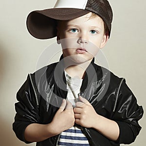 Fashionable little boy.Hip-Hop Style. fashion chil