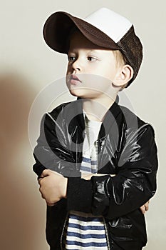 Fashionable little boy.Hip-Hop Style. fashion children