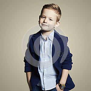 Fashionable little boy. stylish child in suit