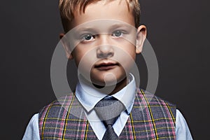 Fashionable little boy.stylish child in suit and tie. fashion children