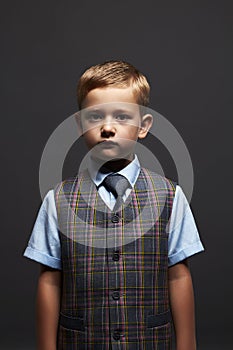 Fashionable little boy.stylish child in suit and tie. fashion children.school