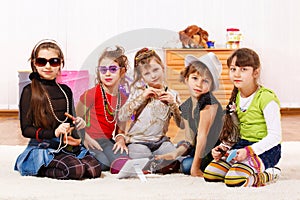 Fashionable little girls photo