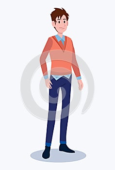 Fashionable man. Cartoon male characters in stylish clothing various fashion.
