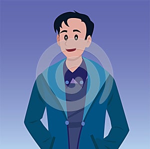 Fashionable man. Cartoon male characters in stylish clothing various fashion. Vector