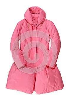 Fashionable pink padded coat