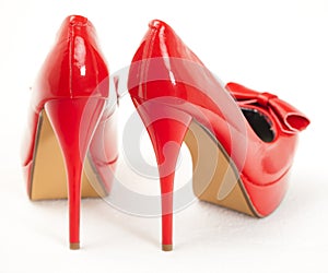 fashionable platform red pumps