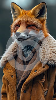 Fashionable red fox traverses