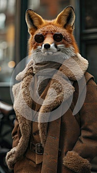 Fashionable red fox traverses