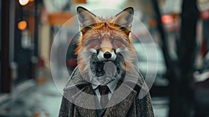 Fashionable red fox traverses