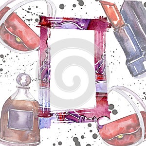 Fashionable sketch in a watercolor style element. Watercolour background illustration set. Frame border ornament square.