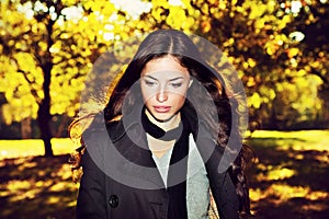 Fashionable woman and forest photo