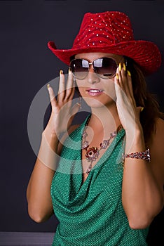Fashionable woman in hat