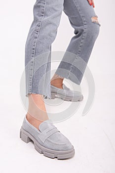 Fashionable youth shoes sneakers feet comfort model