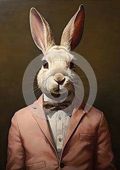 Fashionably Furry: A Dapper Rabbit\'s Wardrobe Adventure with a P