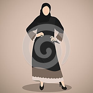 Fashioned arabic muslim woman in hijab and beautiful fashion abaya  model from UAE or Saudi Arabia  islamic