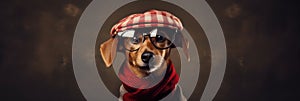 Fashionforward Dog With A Stylish Beret photo