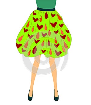 Fashions for young girls full skirt with an abstract pattern