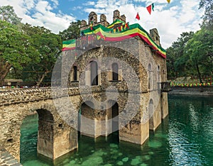 The Fasilides bath in Gondar before Timkat, Ethiopia