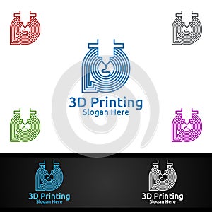Fast 3D Printing Company Logo Design for Media, Retail, Advertising, Newspaper or Book Concept