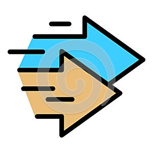 Fast arrows icon vector flat