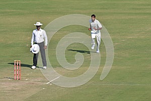 Fast Bowlers Runup in a Cricket Match