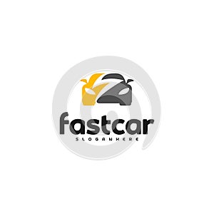 Fast Car Automotive Logo Design Template. Electric car logo vector